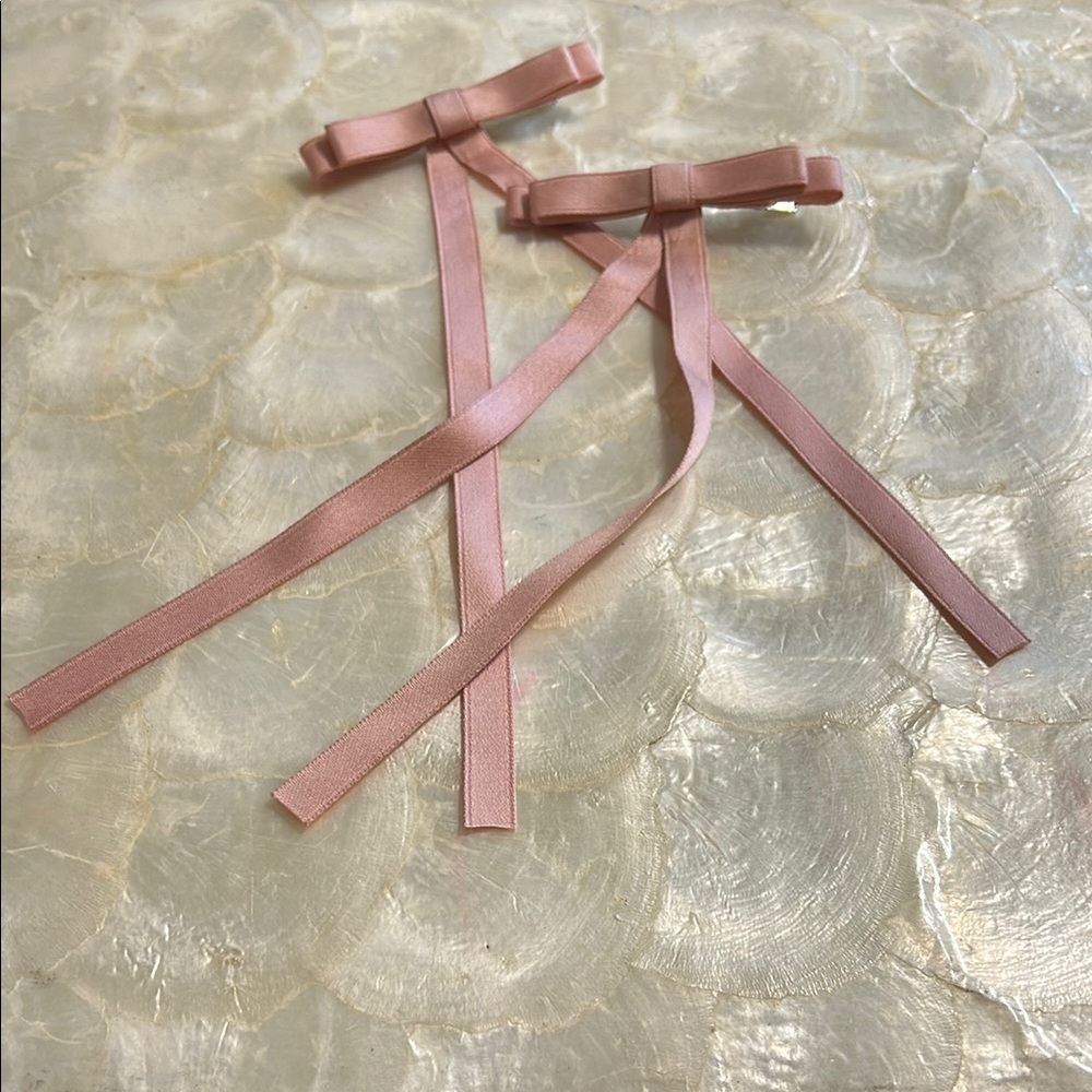 Elegant Pink Hair Bows- 2pc